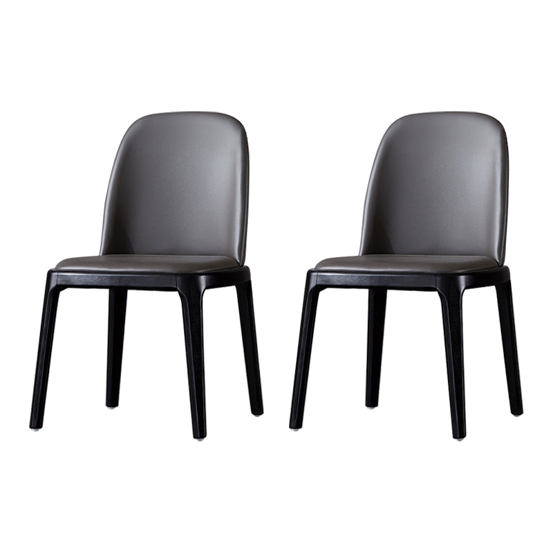 Silla auxiliar industrial de cuero para el hogar, silla de comedor Parsons con acabado mate (juego de 2)