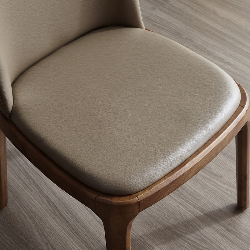 Silla auxiliar industrial de cuero para el hogar, silla de comedor Parsons con acabado mate (juego de 2)