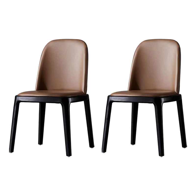 Silla auxiliar industrial de cuero para el hogar, silla de comedor Parsons con acabado mate (juego de 2)