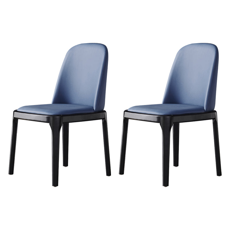 Silla auxiliar industrial de cuero para el hogar, silla de comedor Parsons con acabado mate (juego de 2)