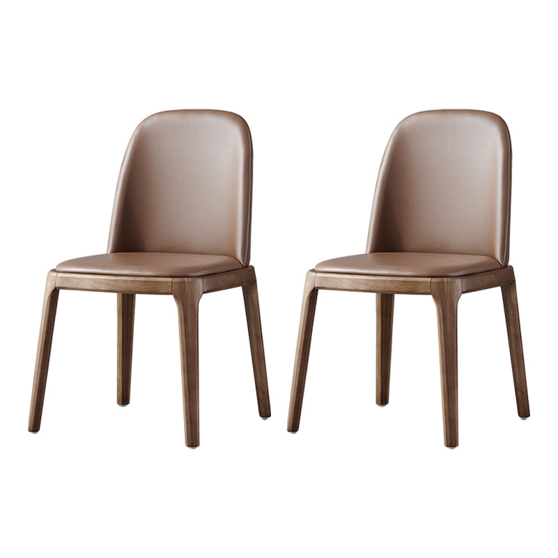 Silla auxiliar industrial de cuero para el hogar, silla de comedor Parsons con acabado mate (juego de 2)