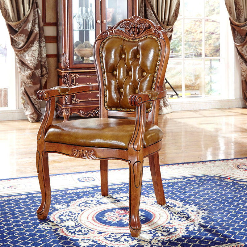 Scandinavian Style Oak Wood Chair Kitchen Dining Solid Back Arm Chairs