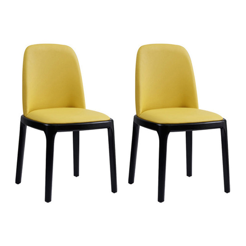 Silla auxiliar Industrial Ash Parsons de cuero con acabado mate (juego de 2)