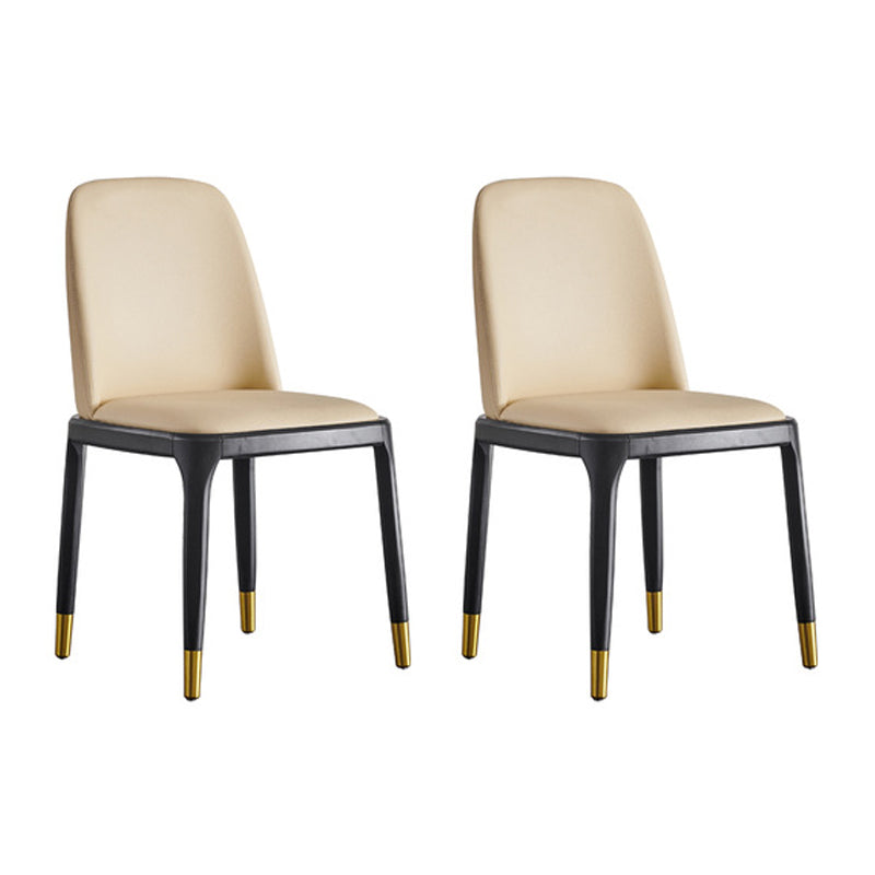 Silla auxiliar Industrial Ash Parsons de cuero con acabado mate (juego de 2)