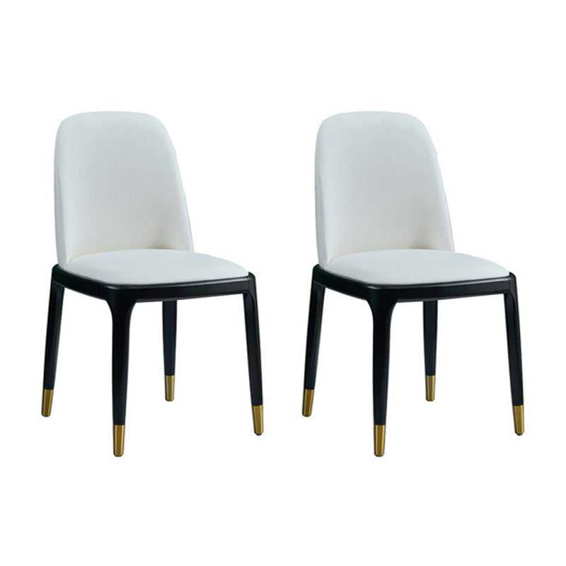 Silla auxiliar Industrial Ash Parsons de cuero con acabado mate (juego de 2)