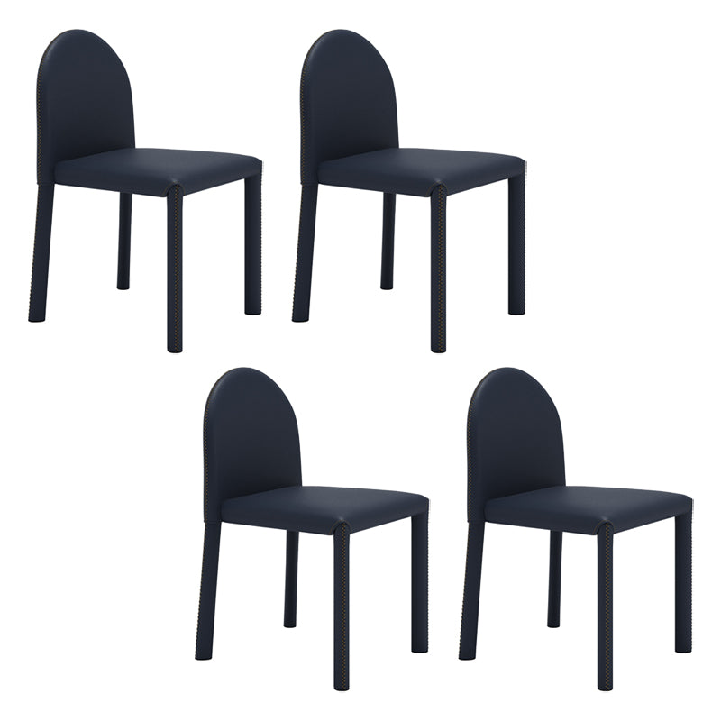 Silla de comedor de estilo moderno Silla auxiliar de cocina sin brazos con patas de metal