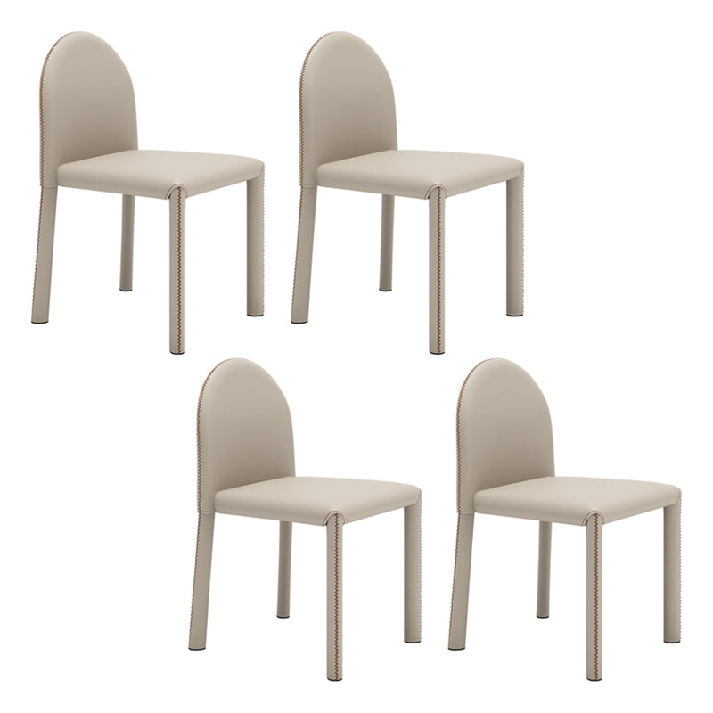 Silla de comedor de estilo moderno Silla auxiliar de cocina sin brazos con patas de metal