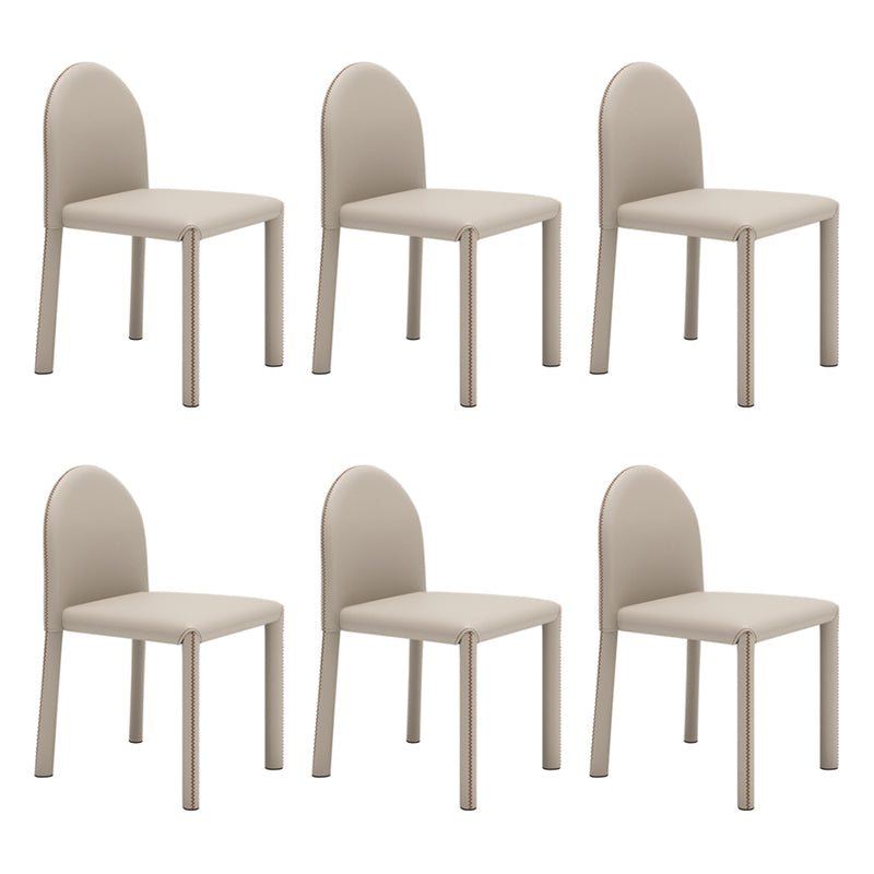 Silla de comedor de estilo moderno Silla auxiliar de cocina sin brazos con patas de metal