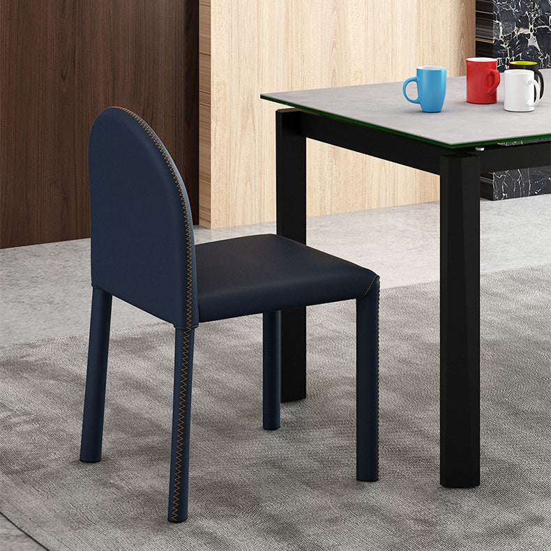 Silla de comedor de estilo moderno Silla auxiliar de cocina sin brazos con patas de metal
