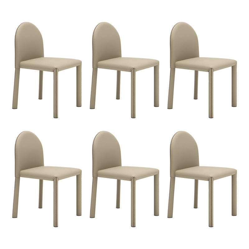 Silla de comedor de estilo moderno Silla auxiliar de cocina sin brazos con patas de metal