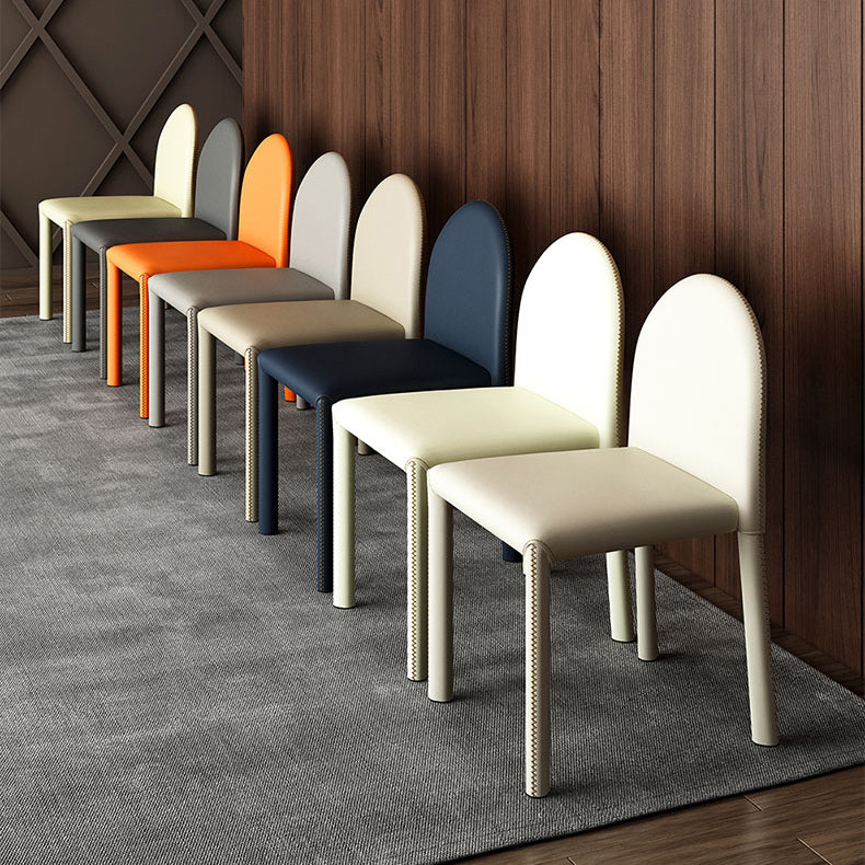 Silla de comedor de estilo moderno Silla auxiliar de cocina sin brazos con patas de metal