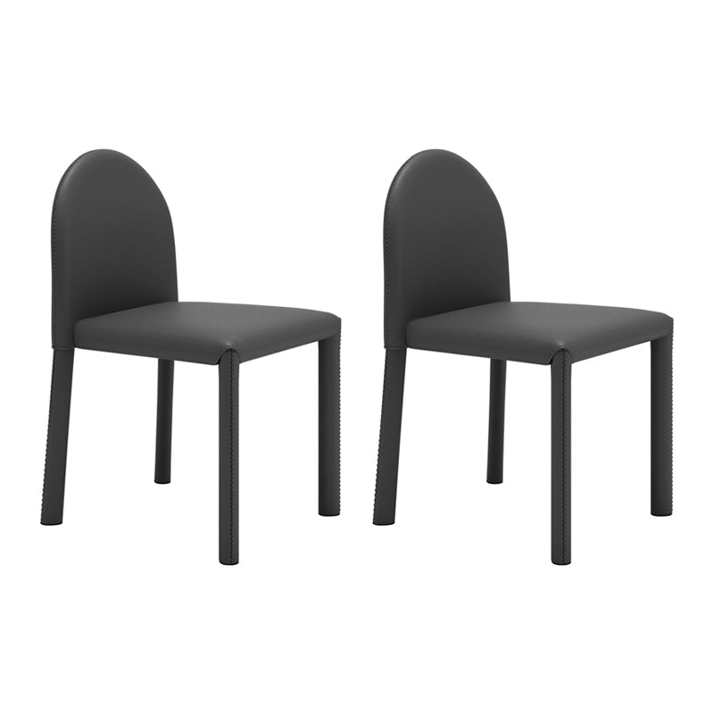Silla de comedor de estilo moderno Silla auxiliar de cocina sin brazos con patas de metal