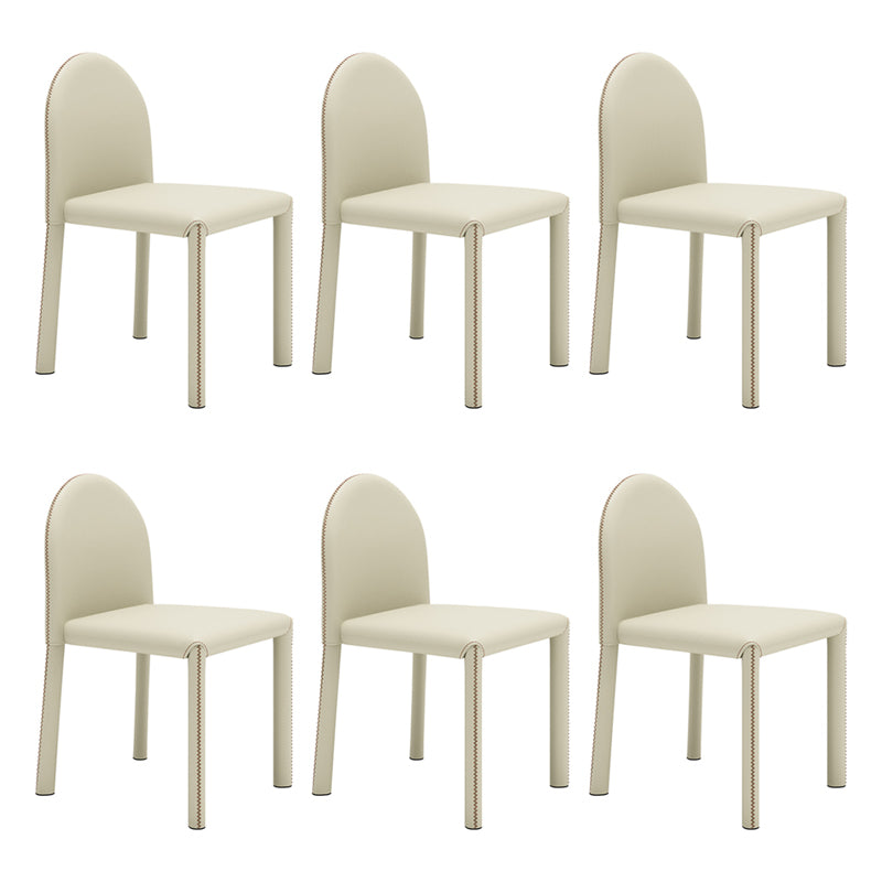 Silla de comedor de estilo moderno Silla auxiliar de cocina sin brazos con patas de metal