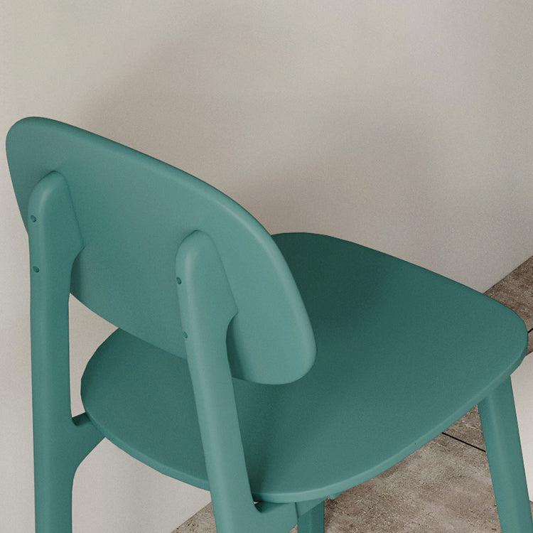 Silla de comedor de estilo moderno, sillas laterales de plástico sin brazos para cocina (juego de 4)