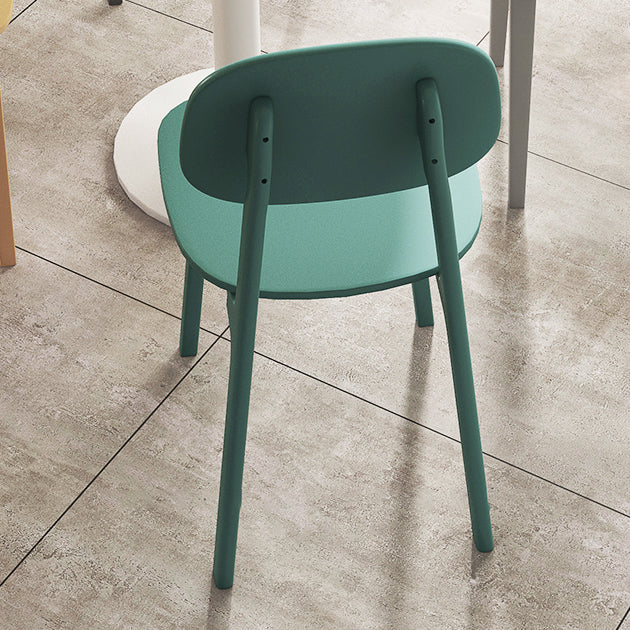 Silla de comedor de estilo moderno, sillas laterales de plástico sin brazos para cocina (juego de 4)