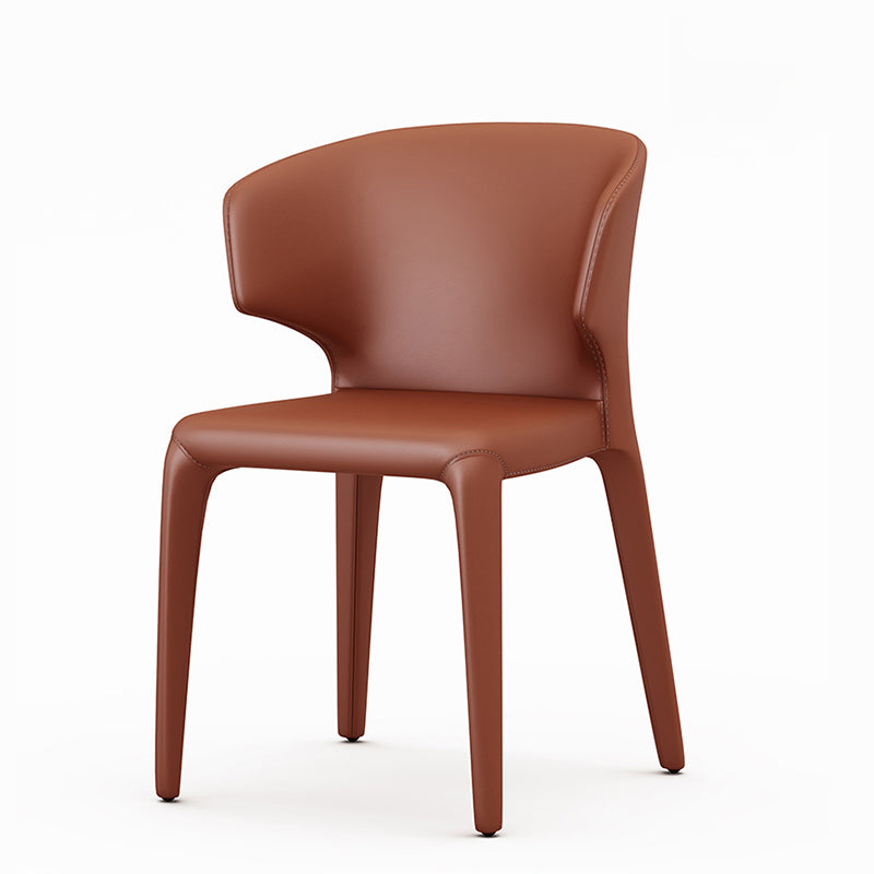 Chaise de bras de style de style ouule en cuir finition mate à manger simple