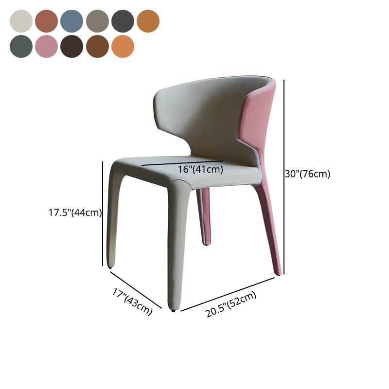 Chaise de bras de style de style ouule en cuir finition mate à manger simple