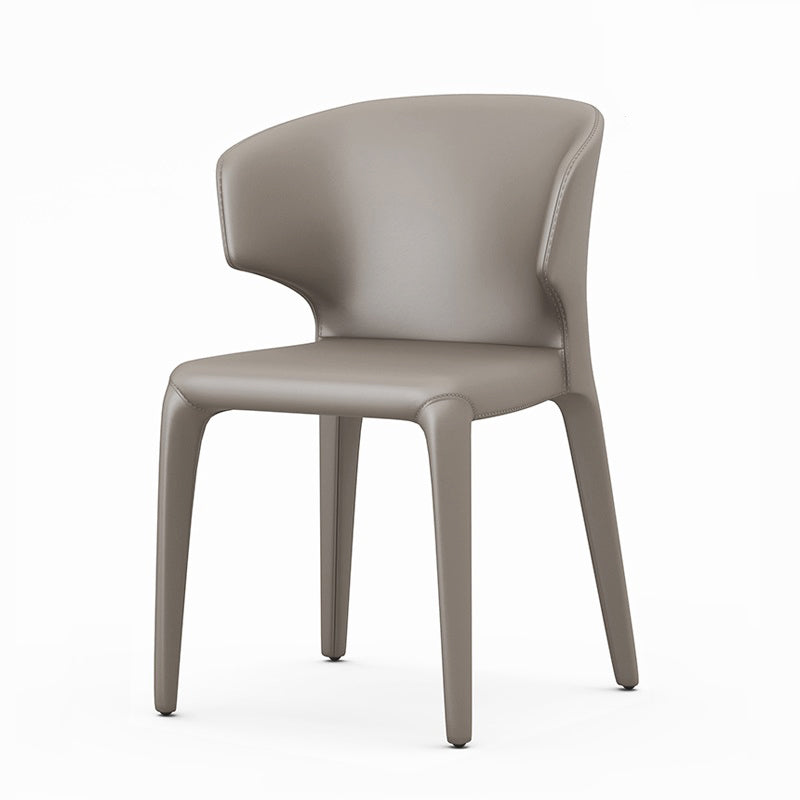 Designer Style Leather Arm Chair Wingback Matte Finish Single Dining Chair