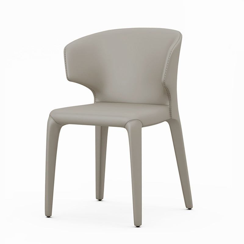 Designer Style Leather Arm Chair Wingback Matte Finish Single Dining Chair