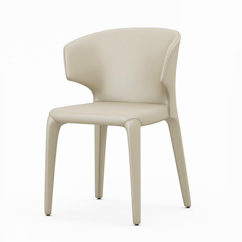 Designer Style Leather Arm Chair Wingback Matte Finish Single Dining Chair