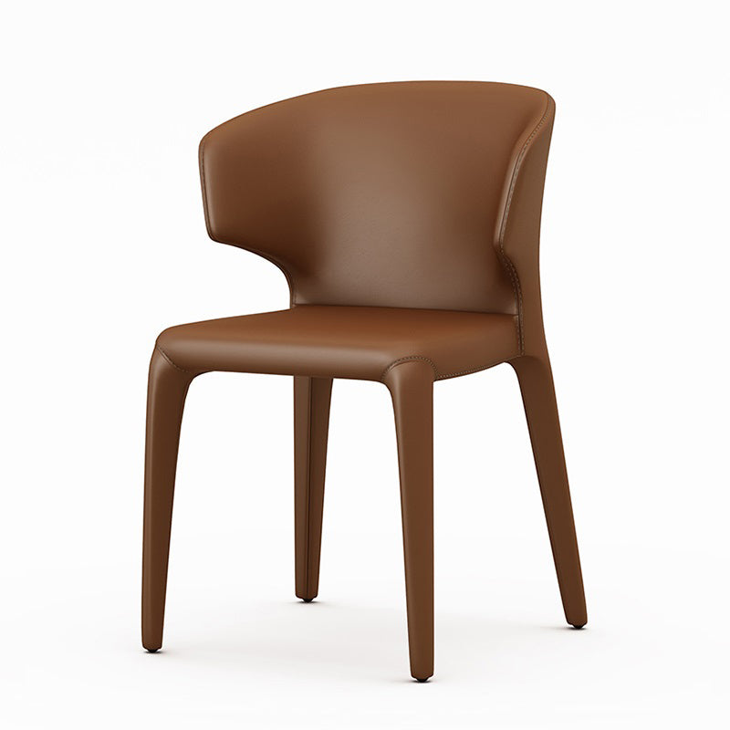 Designer Style Leather Arm Chair Wingback Matte Finish Single Dining Chair
