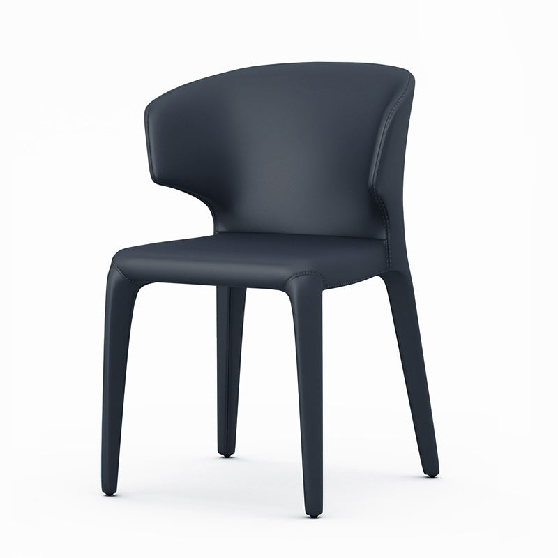 Designer Style Leather Arm Chair Wingback Matte Finish Single Dining Chair