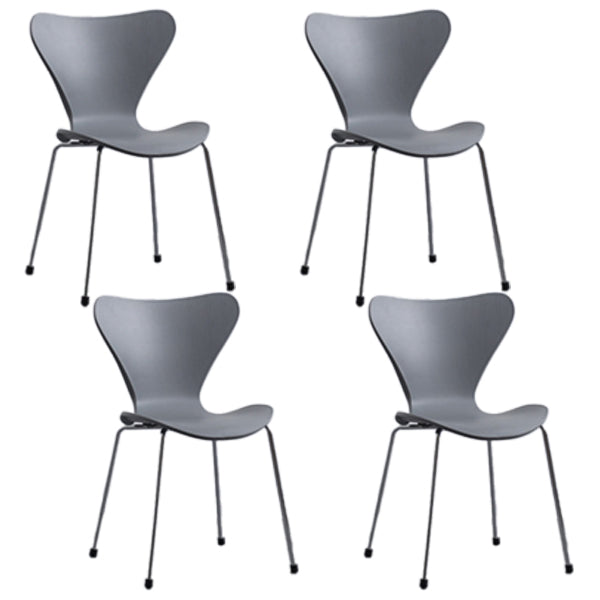 Plástico de estilo industrial que cena la parte posterior sólida de la silla sin brazos que cena la silla lateral