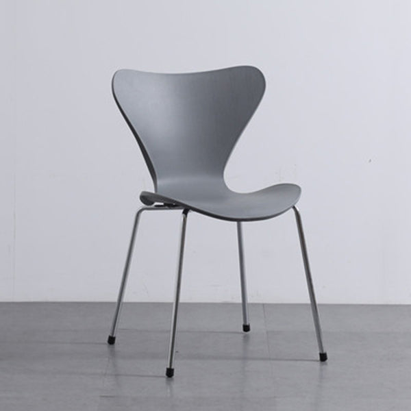 Plástico de estilo industrial que cena la parte posterior sólida de la silla sin brazos que cena la silla lateral