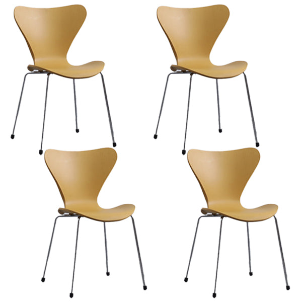 Plástico de estilo industrial que cena la parte posterior sólida de la silla sin brazos que cena la silla lateral