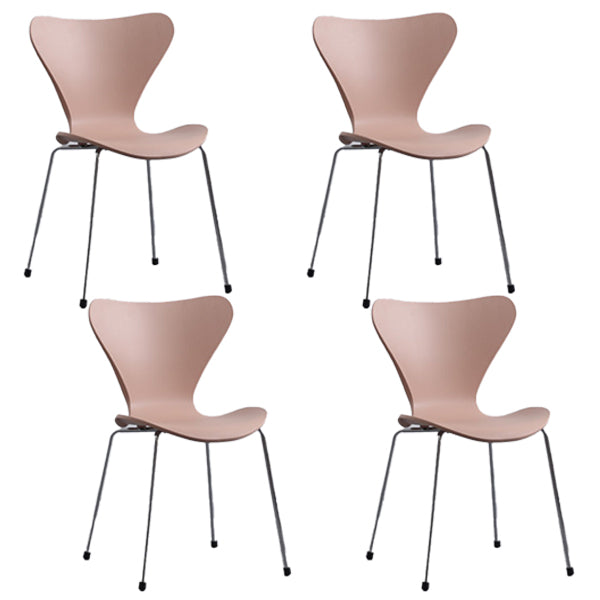 Plástico de estilo industrial que cena la parte posterior sólida de la silla sin brazos que cena la silla lateral