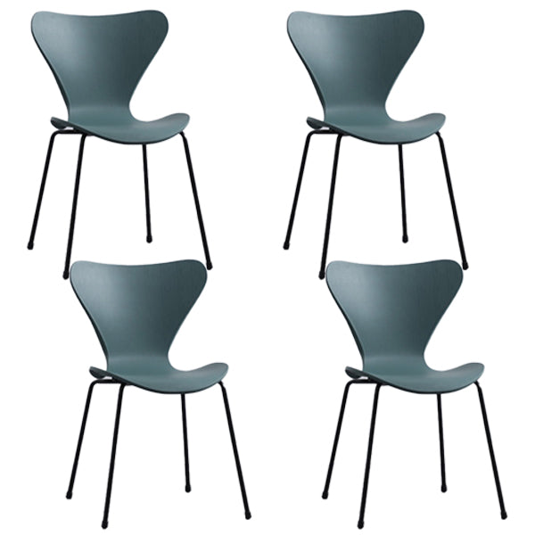 Plástico de estilo industrial que cena la parte posterior sólida de la silla sin brazos que cena la silla lateral