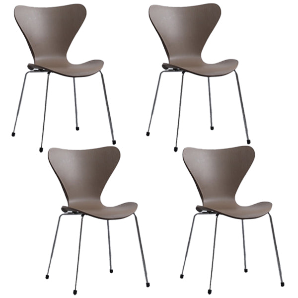 Plástico de estilo industrial que cena la parte posterior sólida de la silla sin brazos que cena la silla lateral
