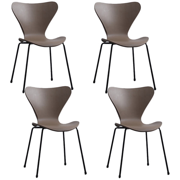 Plástico de estilo industrial que cena la parte posterior sólida de la silla sin brazos que cena la silla lateral