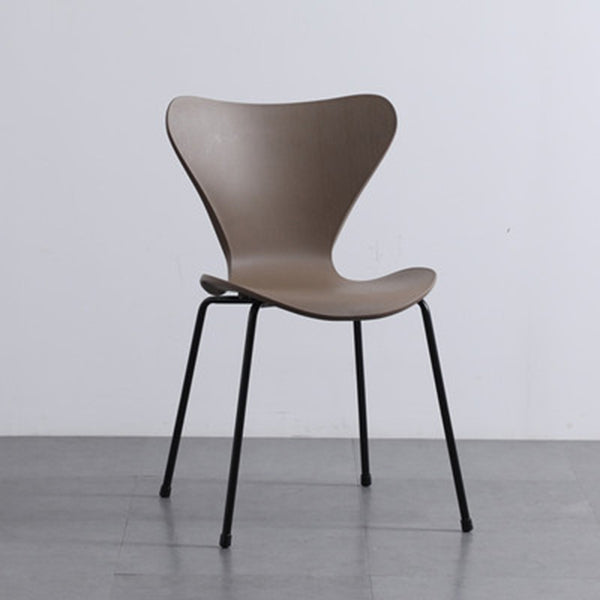 Plástico de estilo industrial que cena la parte posterior sólida de la silla sin brazos que cena la silla lateral