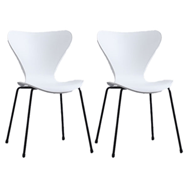 Plástico de estilo industrial que cena la parte posterior sólida de la silla sin brazos que cena la silla lateral