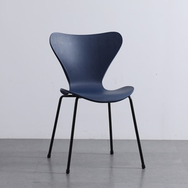Plástico de estilo industrial que cena la parte posterior sólida de la silla sin brazos que cena la silla lateral
