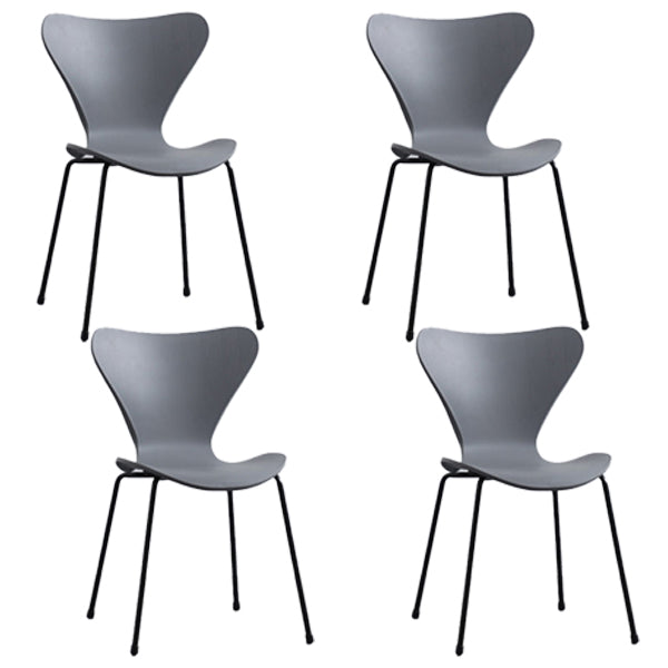 Plástico de estilo industrial que cena la parte posterior sólida de la silla sin brazos que cena la silla lateral