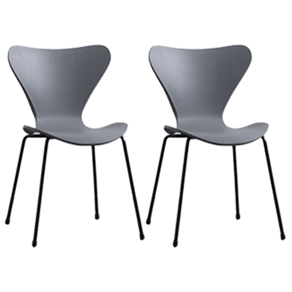 Plástico de estilo industrial que cena la parte posterior sólida de la silla sin brazos que cena la silla lateral