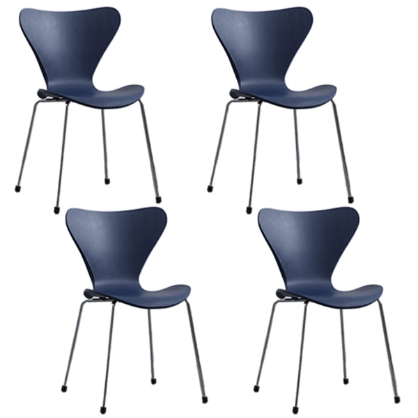 Plástico de estilo industrial que cena la parte posterior sólida de la silla sin brazos que cena la silla lateral