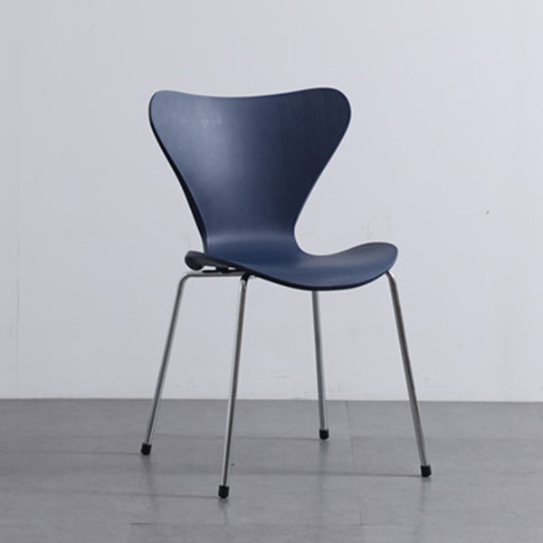 Plástico de estilo industrial que cena la parte posterior sólida de la silla sin brazos que cena la silla lateral