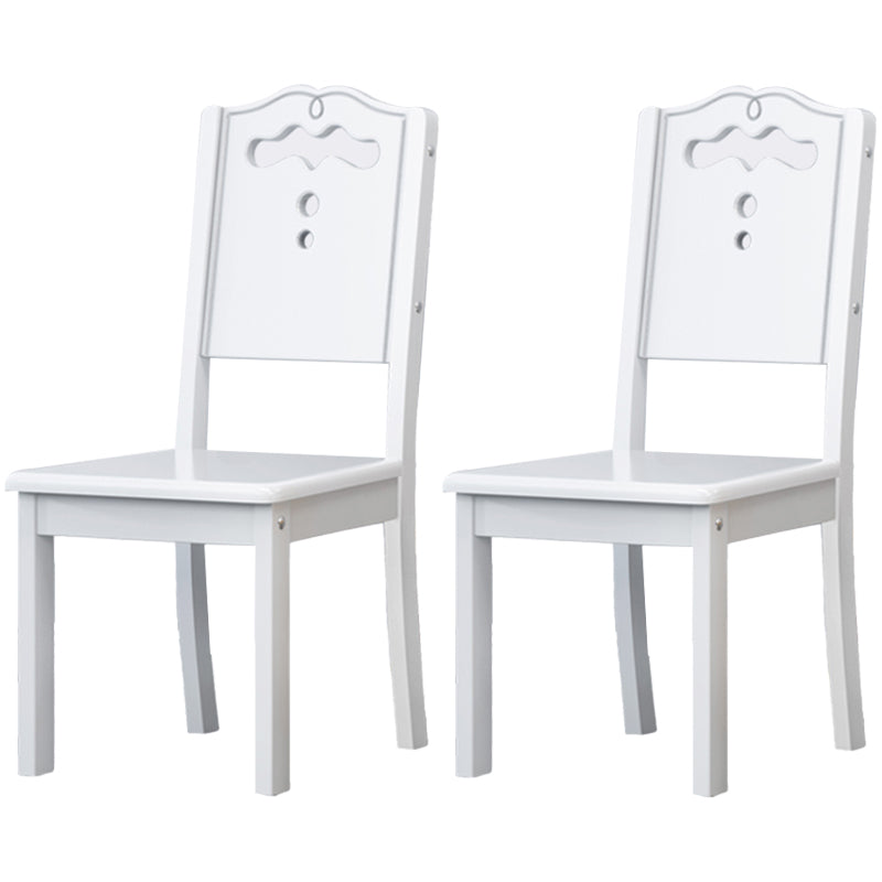 Silla de comedor industrial de madera para el hogar, silla auxiliar de comedor con respaldo abierto y sin brazos (juego de 2)