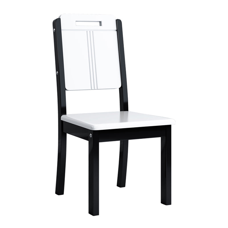 Silla de comedor industrial de madera para el hogar, silla auxiliar de comedor con respaldo abierto y sin brazos (juego de 2)