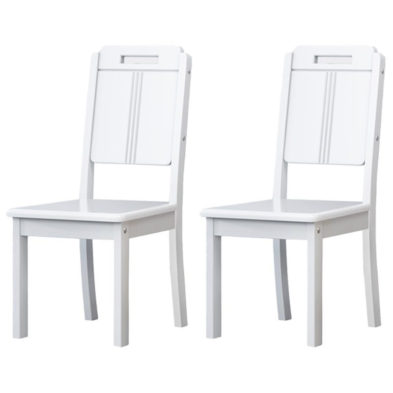 Silla de comedor industrial de madera para el hogar, silla auxiliar de comedor con respaldo abierto y sin brazos (juego de 2)