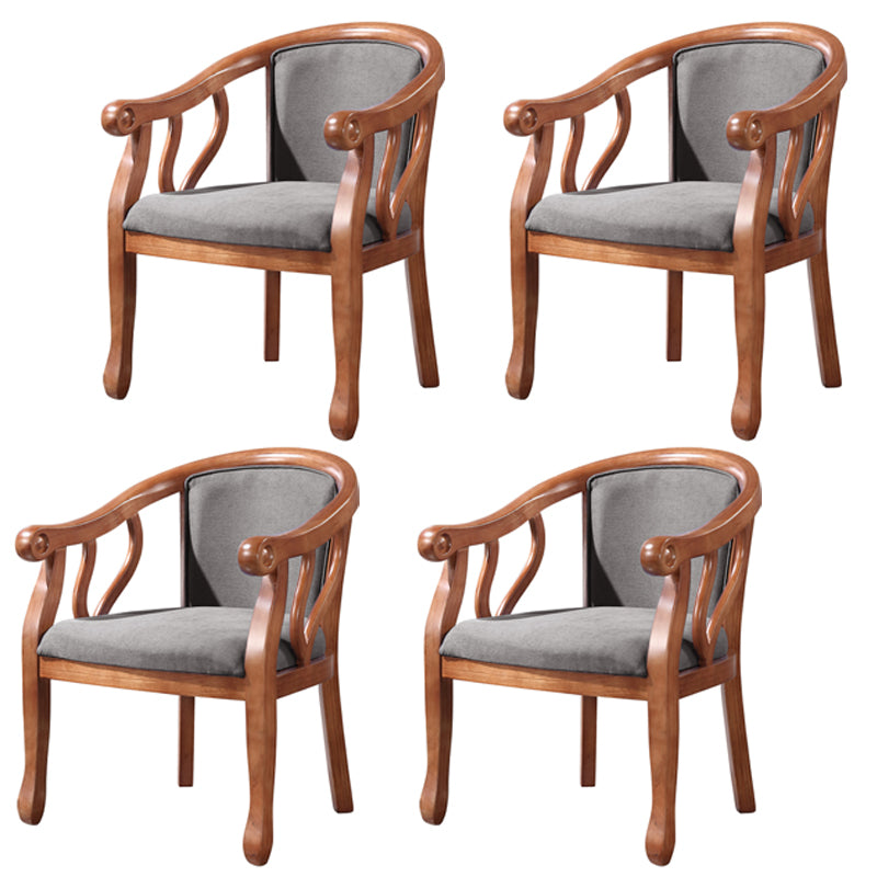 Juego de sillas tradicionales de madera de fresno, sillas de comedor de cocina con brazo trasero sólido