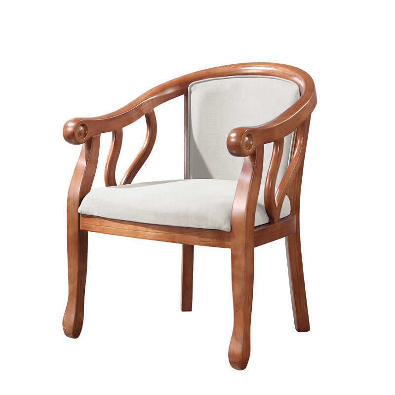 Juego de sillas tradicionales de madera de fresno, sillas de comedor de cocina con brazo trasero sólido