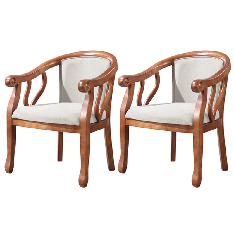 Juego de sillas tradicionales de madera de fresno, sillas de comedor de cocina con brazo trasero sólido