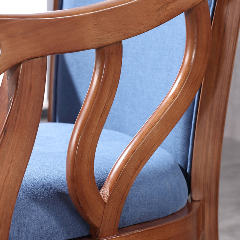 Juego de sillas tradicionales de madera de fresno, sillas de comedor de cocina con brazo trasero sólido