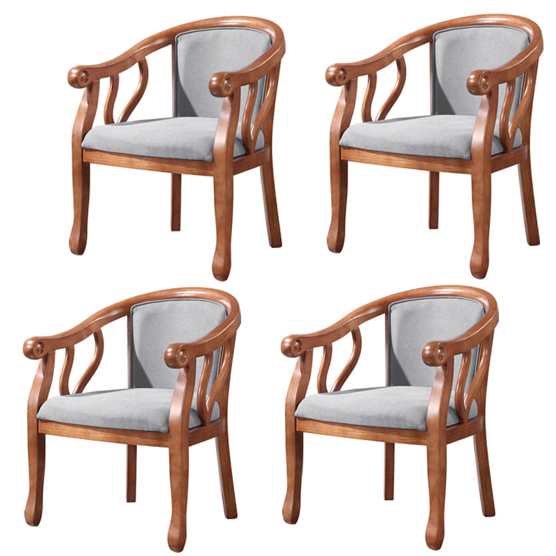 Juego de sillas tradicionales de madera de fresno, sillas de comedor de cocina con brazo trasero sólido