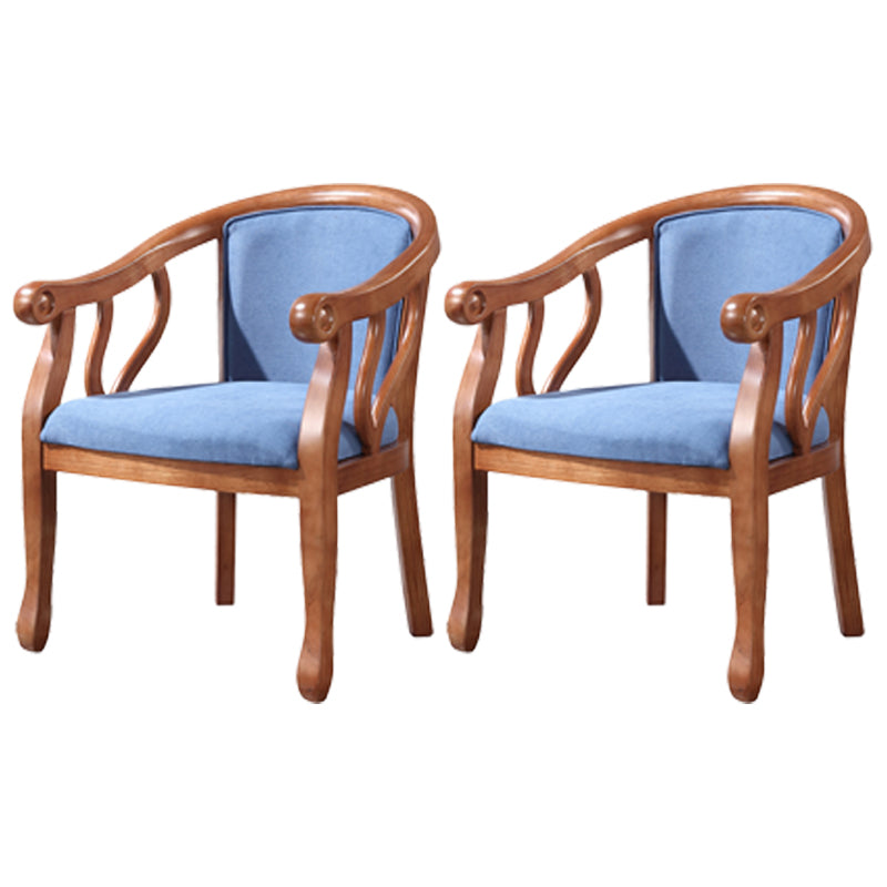 Juego de sillas tradicionales de madera de fresno, sillas de comedor de cocina con brazo trasero sólido