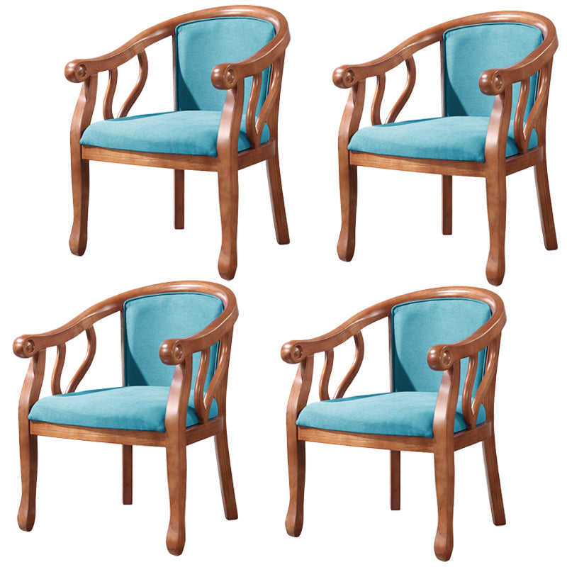 Juego de sillas tradicionales de madera de fresno, sillas de comedor de cocina con brazo trasero sólido